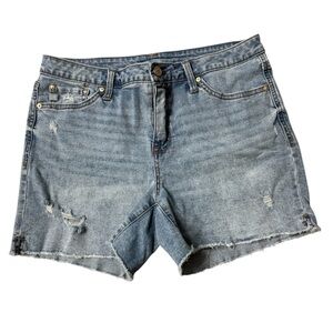 Seven7 Blue Distressed Jean Shorts